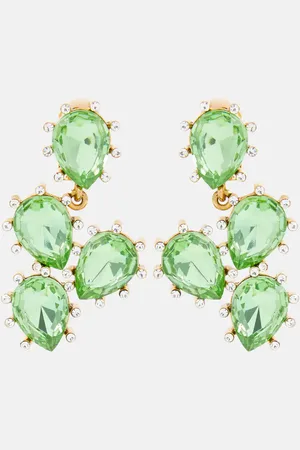 Oscar de la Renta Cactus crystal-embellished drop earrings