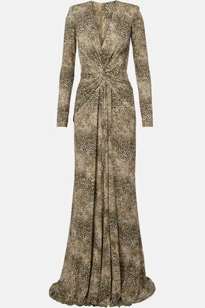 Elie saab Animalier printed jersey gown