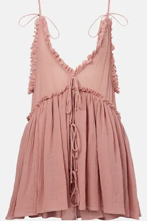 The Attico Ruffled cotton gauze minidress