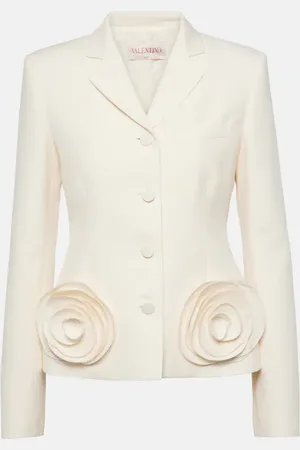 VALENTINO CrÃªpe Couture floral-appliquÃ© blazer