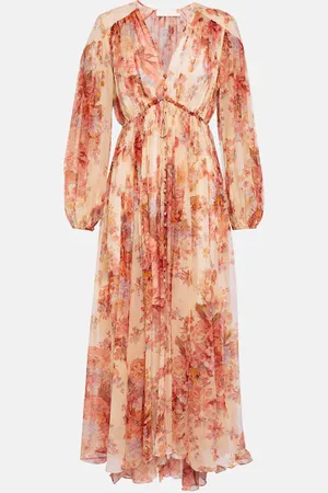 ZIMMERMANN Devi pleated floral maxi dress