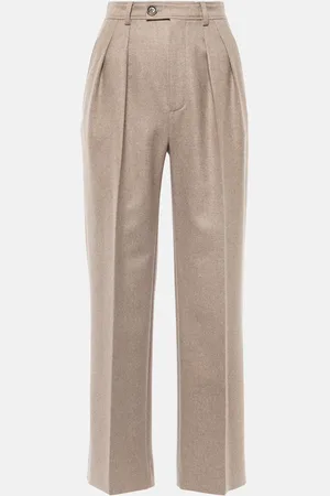 Loro Piana High-rise wool and cashmere suit pants