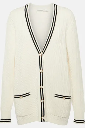 Alessandra Rich Oversized cable-knit cotton cardigan