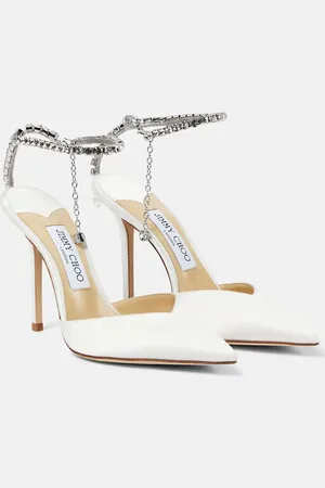 Jimmy Choo Saeda 100 embellished satin pumps