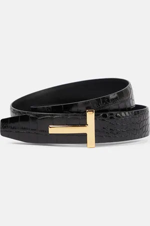 Tom Ford Monogram croc-effect leather belt