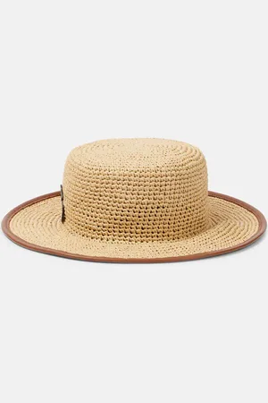 Gucci Double G raffia-effect boater hat