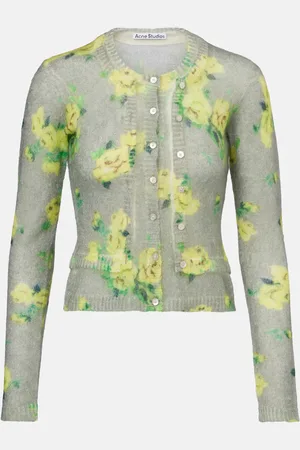 Acne Studios Floral mohair-blend cardigan