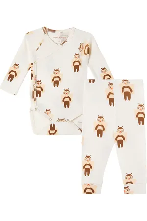 Mini Rodini Baby printed cotton bodysuit and pants set
