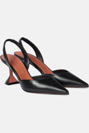 Amina Muaddi Holli 70 leather slingback pumps