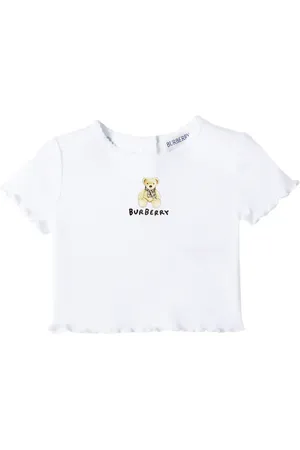 Burberry Baby logo printed ruffled cotton T-shirt