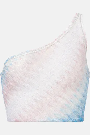 Missoni Wave cropped one-shoulder top