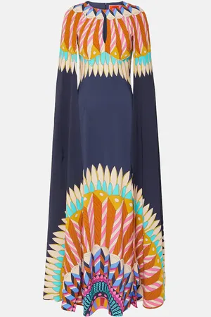La DoubleJ Hathor printed sablÃ© gown