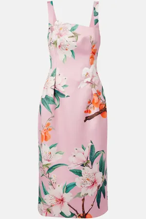 LEO LIN Larissa floral satin midi dress