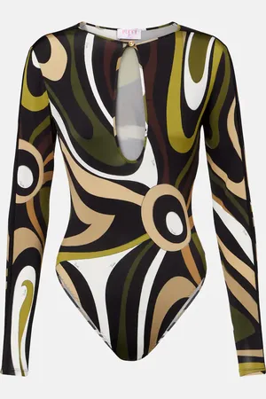 Puccini Marmo printed satin bodysuit