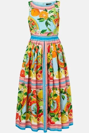 Dolce & Gabbana Printed cotton midi dress