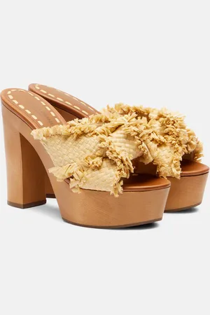 Dolce & Gabbana Raffia-effect platform mules