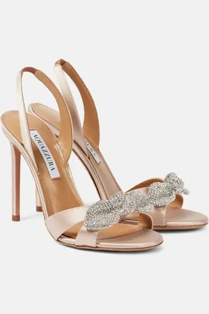 Aquazzura Very Bow Tie embellished satin sandals