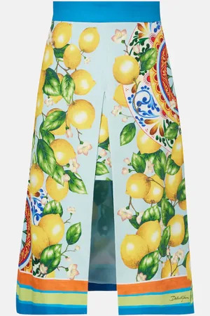 Dolce & Gabbana Layered printed cotton-blend midi skirt