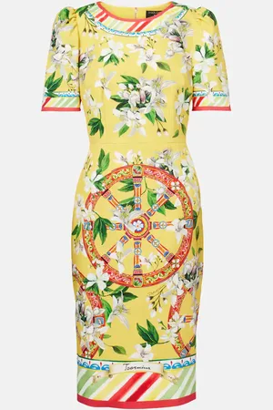 Dolce & Gabbana Printed cotton-blend midi dress
