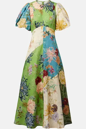 ALÉMAIS AlÃ©mais Avery floral linen midi dres