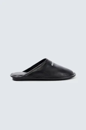 Balenciaga Logo leather slippers