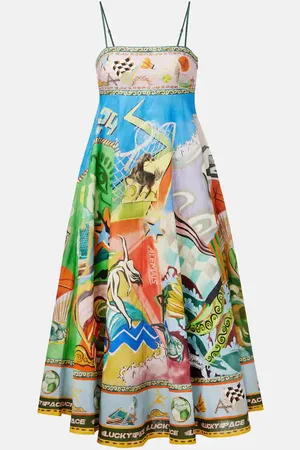 ALÉMAIS AlÃ©mais Lucky Pace printed linen midi dress