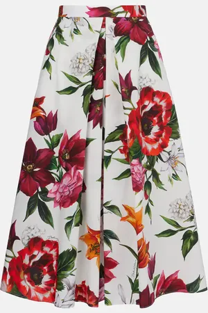 Dolce & Gabbana Floral cotton poplin midi skirt