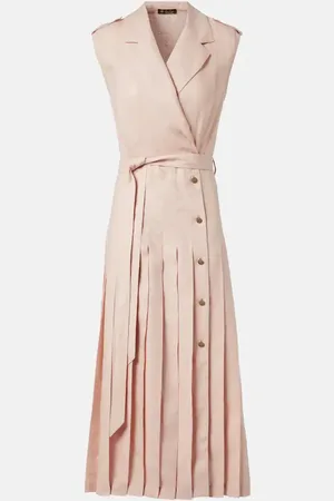 Loro Piana Bryce pleated linen midi dress