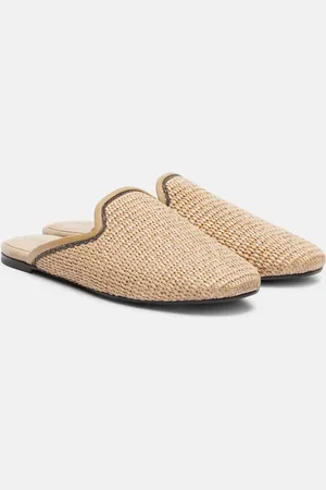 Brunello Cucinelli Monili raffia mules
