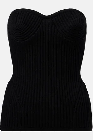 Jean Paul Gaultier Ribbed-knit wool-blend corset