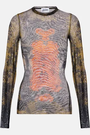Jean Paul Gaultier MÃ©dallion printed mesh top