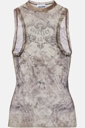 Jean Paul Gaultier MÃ©dallion printed mesh tank top