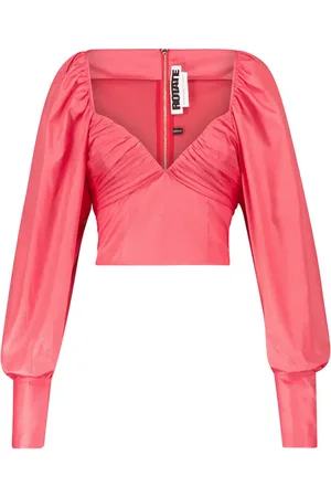 ROTATE Joni cropped taffeta top