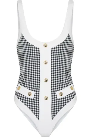 Caroline Constas Sailor checked swimsuit