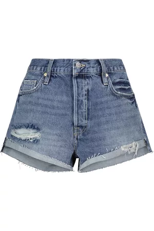 Frame Front Cuff high-rise denim shorts