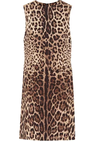 Dolce & Gabbana Leopard-print silk-cady minidress