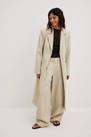 NA-KD Naiset Bleiserit - Bleiseri pellavasekoitteesta - Beige