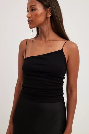 NA-KD Naiset Puserot - Epäsymmetrinen jerseytoppi - Black
