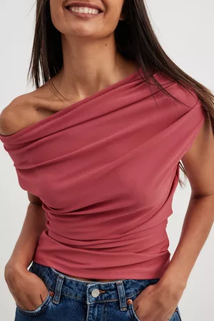NA-KD Naiset Topit - Yksiolkaiminen jersey-toppi - Pink