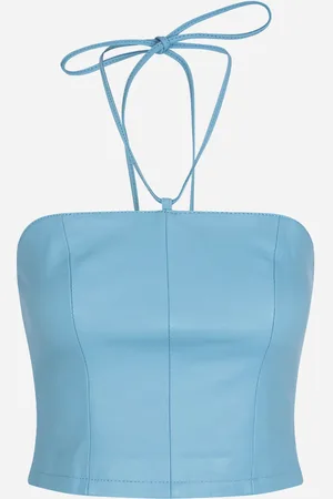 Oval Square | Kicky Leather Top | tops S - Clear Sky