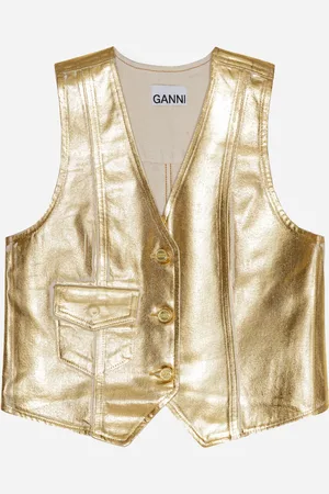 Ganni | Foil Denim Vest | NAKED Copenhagen 34 - Egret