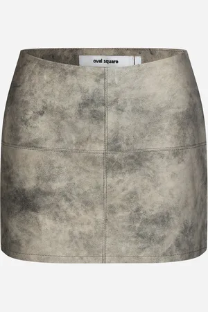 Oval Square | Beat Leather Skirt | skirts M - Stone