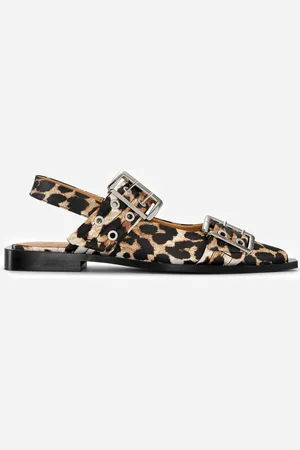 Ganni | Feminine Buckle Ballerina | Sandals Online 42 - Leopard
