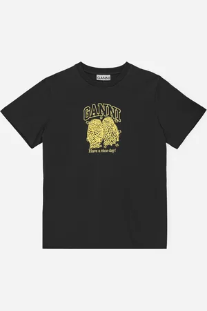Ganni | Basic Jersey Owls T-shirt | tees M - Phantom