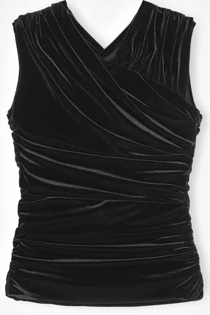 Ganni | Velvet Jersey Ruched Top 32