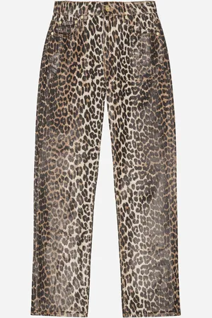 Ganni | Foil Print Denim Carri Chain | jeans 26 - Leopard