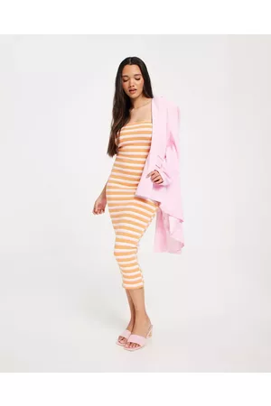 Gina Tricot Naiset Printtimekot - Tube Dress Orange Stripe