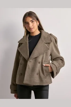 Gina Tricot - Short felt trench jacket
