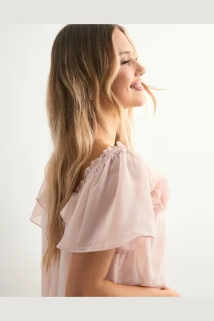 VERO MODA - Vmcille Ss Flower Top Wvn Exp