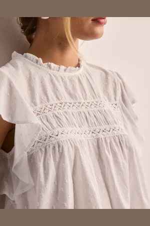 VERO MODA - Vmtrine Sl Lace Top Wvn Ga Noos